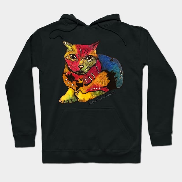 Pop Art Modern Polydactyl CAT - I'd spend all nine lives with you! Hoodie by dpenn